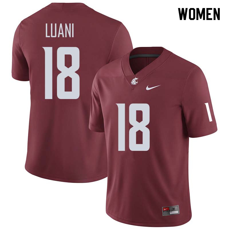 Women #18 Shalom Luani Washington State Cougars College Football Jerseys Sale-Crimson - Click Image to Close